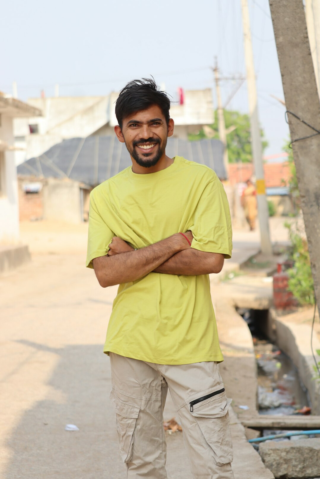 Portrait of a man with a friendly smile outdoors
